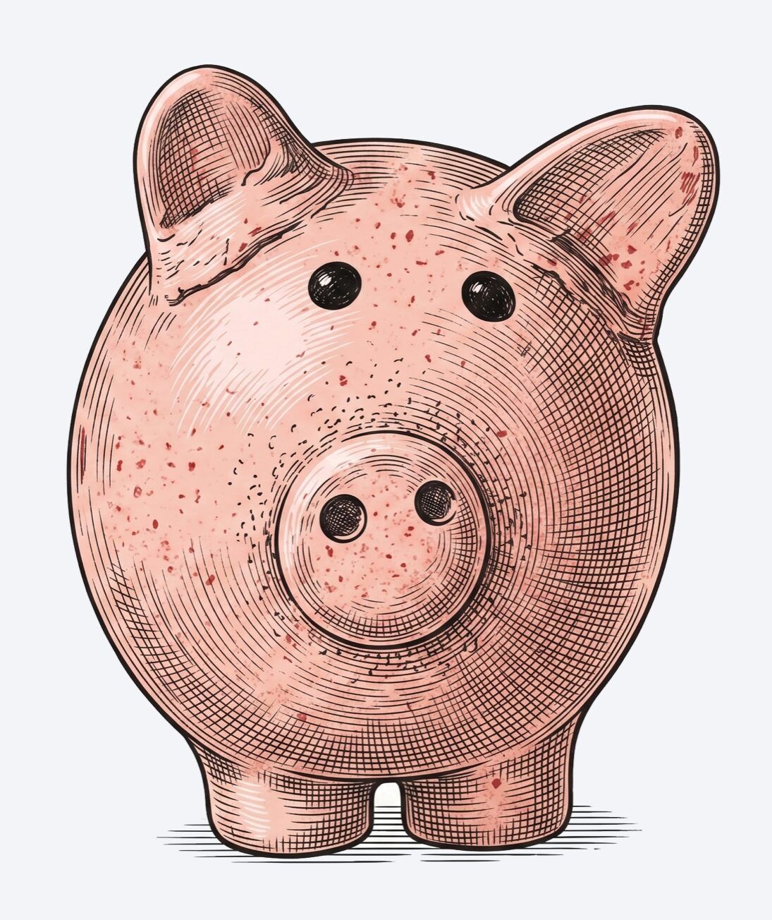 A pink piggy bank