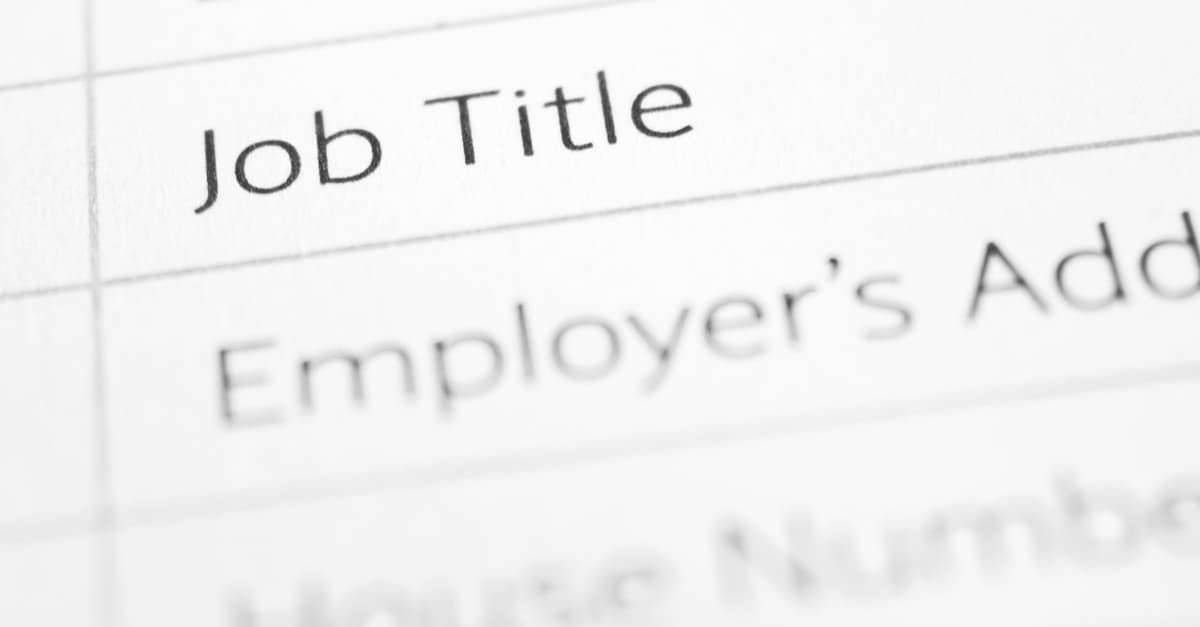 job title written on a form