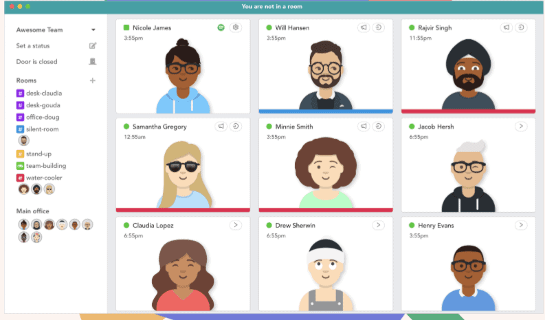 A collection of avatars in Pragli.
