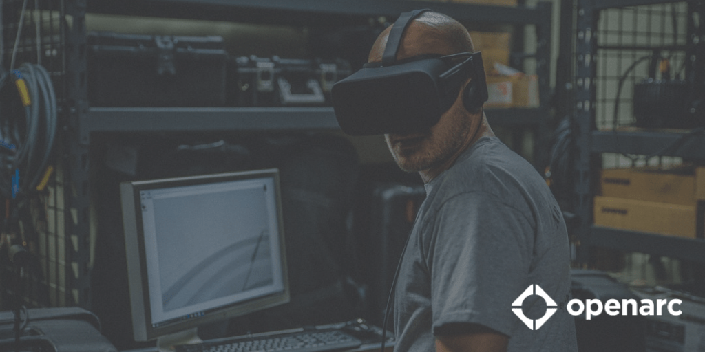 Person wearing VR headset