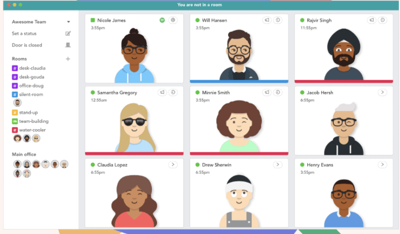 A collection of avatars in Pragli.