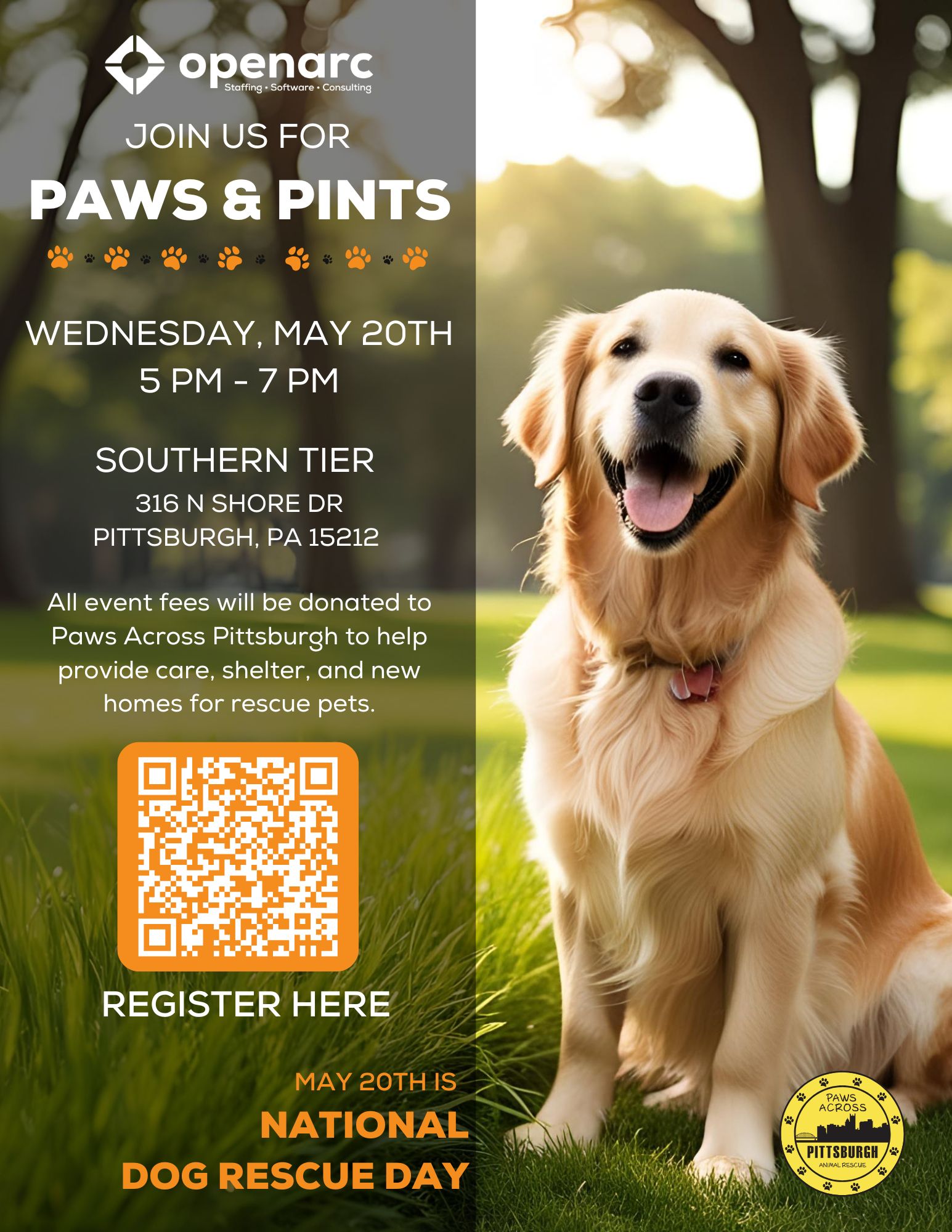 Join us for Paws & Pints 🐾🍻 as we celebrate National Pet Adoption Day!
All proceeds benefit Paws Across Pittsburgh—so grab a drink, meet some pups, and support a great cause.
#PawsAndPints #AdoptDontShop #Pittsburgh